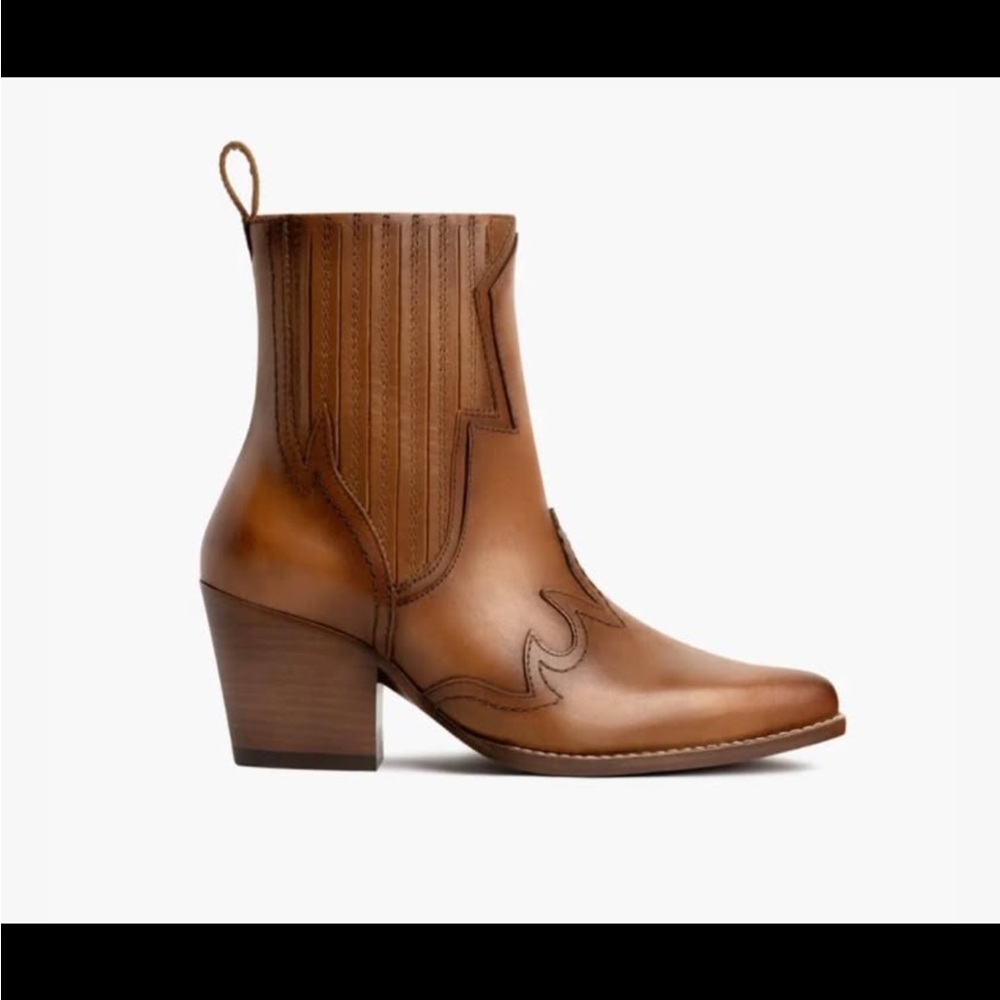 Thursday Boot Company Brown Heeled Boots with Chelsea Style - Picture 4 of 5